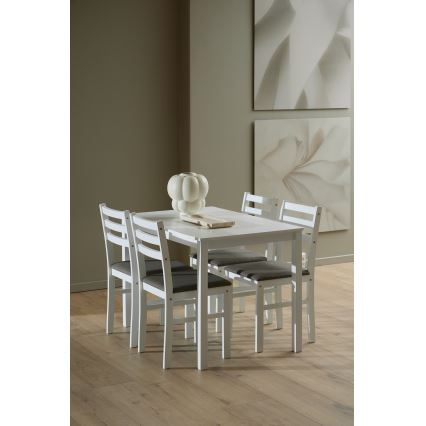 Set Esstisch und 4 Stühle EMILY weiß