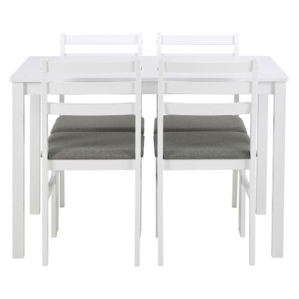 Set Esstisch und 4 Stühle EMILY weiß