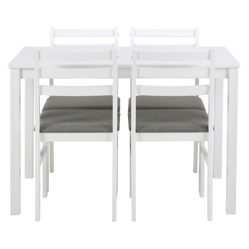 Set Esstisch und 4 Stühle EMILY weiß