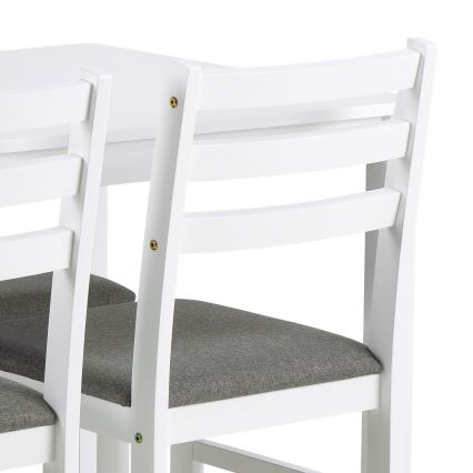 Set Esstisch und 4 Stühle EMILY weiß