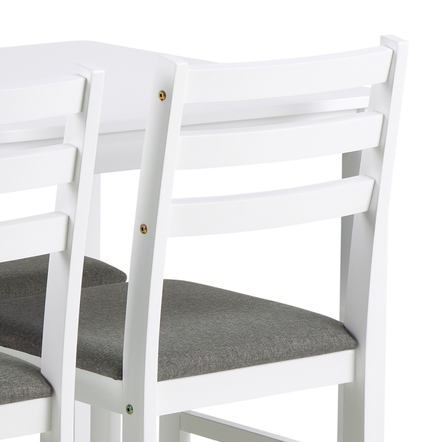 Set Esstisch und 4 Stühle EMILY weiß