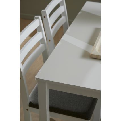 Set Esstisch und 4 Stühle EMILY weiß