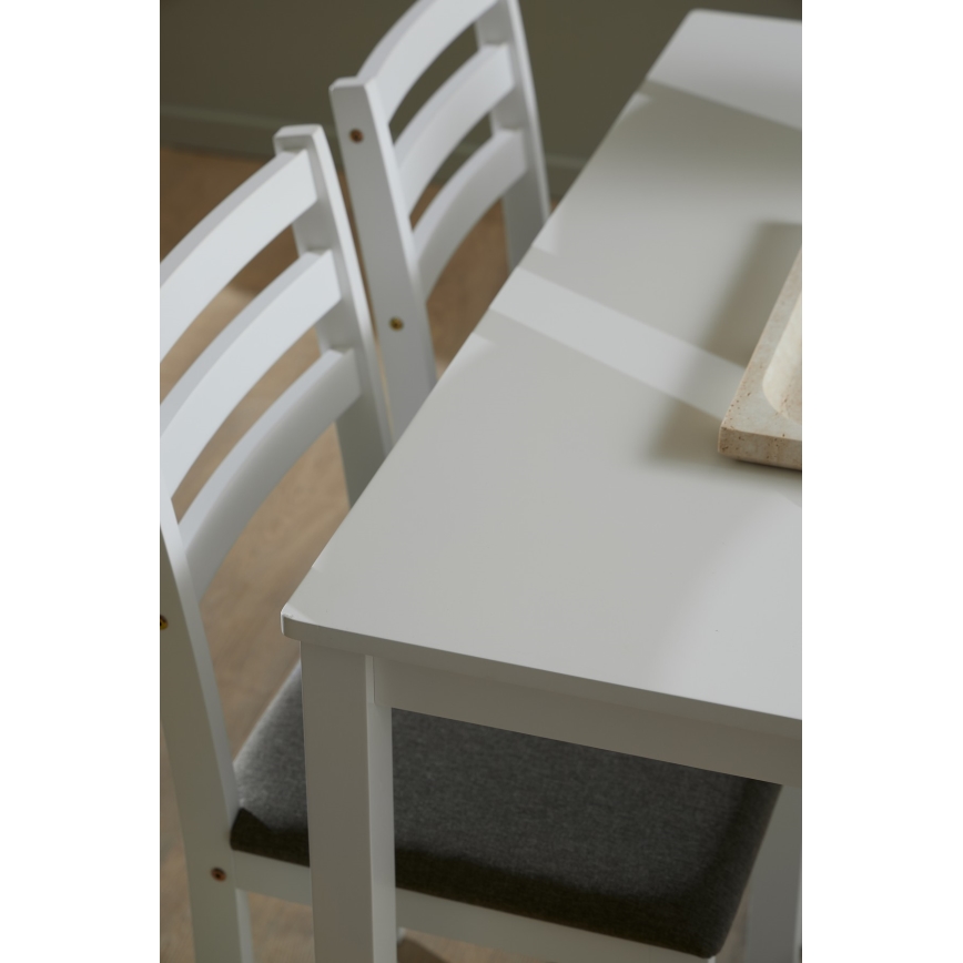 Set Esstisch und 4 Stühle EMILY weiß