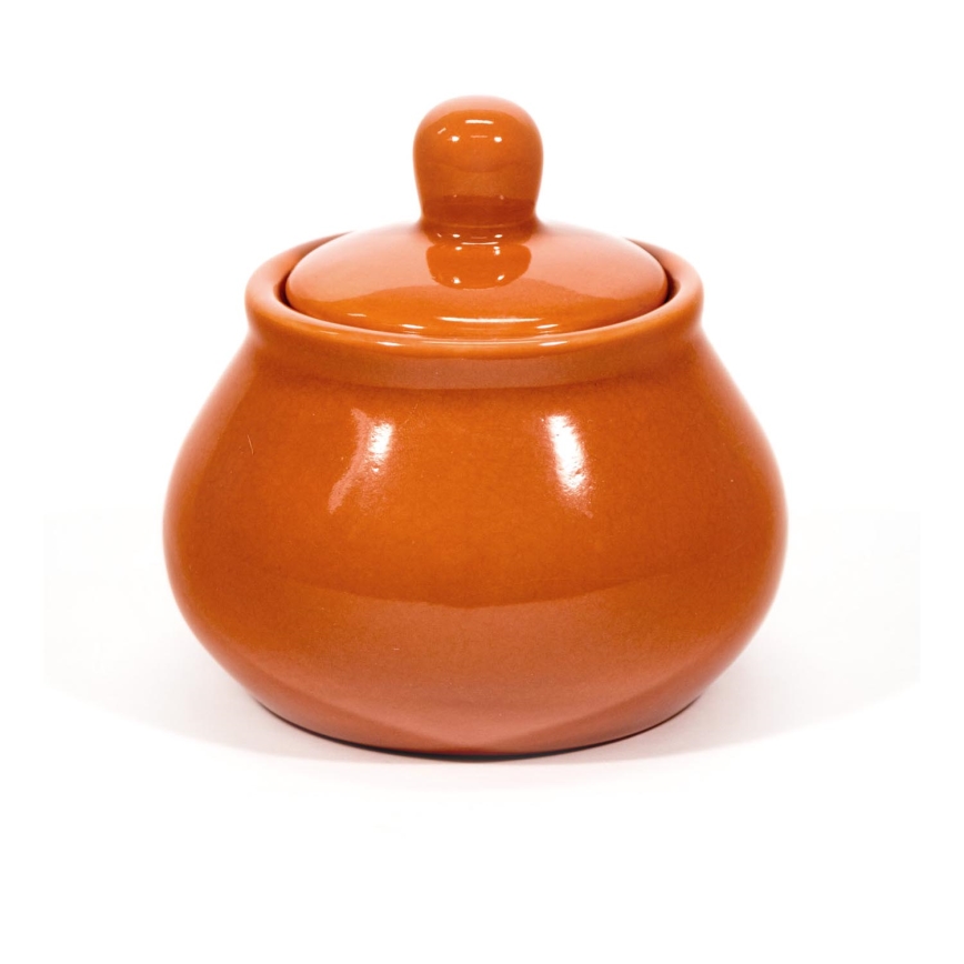 Set Lucie 1x Keramik-Zuckerdose mit Deckel orange