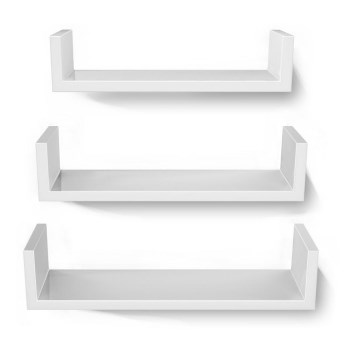 Set mit 3 Wandregalen SHELFY, weiß