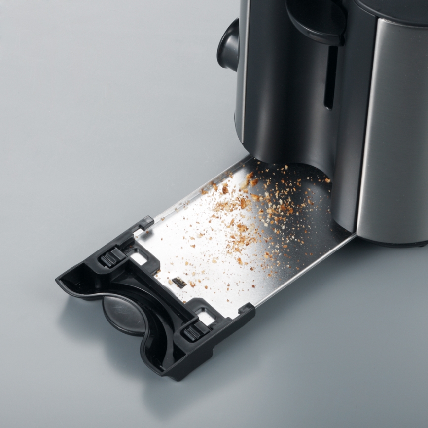 Severin AT 2514 - Toaster mit 2 Schlitzen, 850 W/230 V, Edelstahl/Schwarz