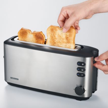 Severin AT 2515 - 2-Schlitz-Toaster 1000 W/230 V Edelstahl/schwarz