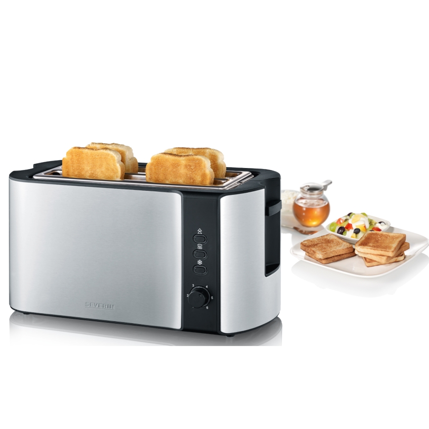 Severin AT 2590 - 4-Schlitz-Toaster 1400W/230V Edelstahl/schwarz