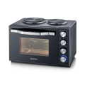Severin TO 2074 - Heißluftofen mit Grillfunktion und Kochplatten, 2500 W/230 V, 30 l, schwarz