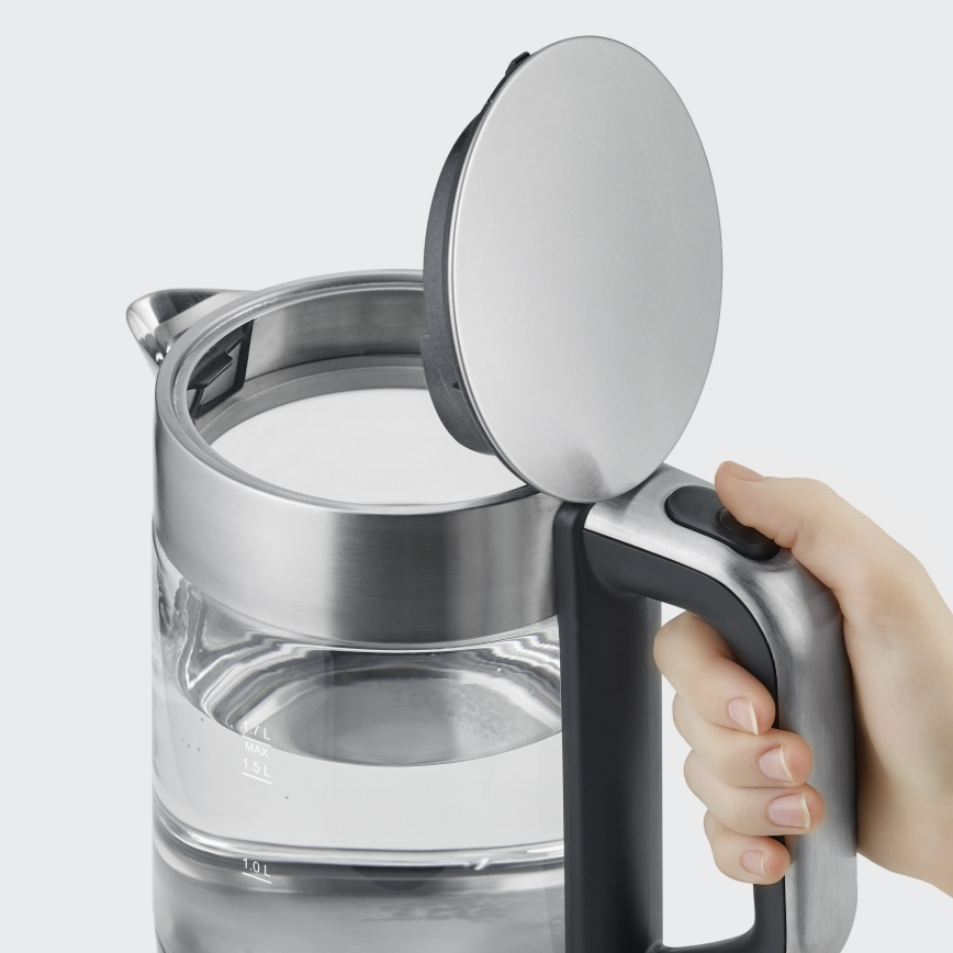 Severin WK 3420 - Wasserkocher 1,7 l, 2200 W/230 V, Edelstahl/Glas