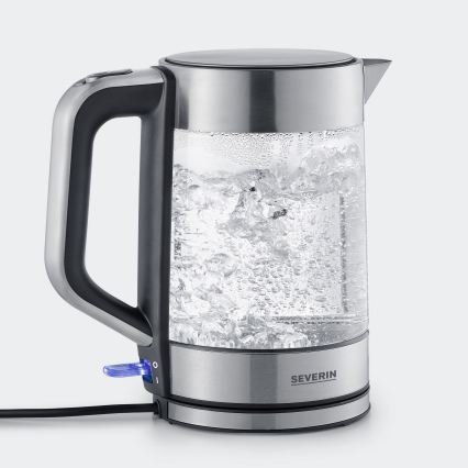 Severin WK 3420 - Wasserkocher 1,7 l, 2200 W/230 V, Edelstahl/Glas