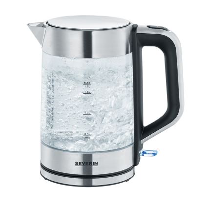 Severin WK 3420 - Wasserkocher 1,7 l, 2200 W/230 V, Edelstahl/Glas