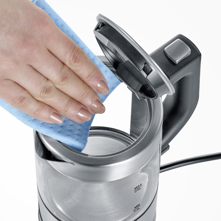 Severin WK 3472 - Schnellkochender Wasserkocher 0,5 l 1100W/230V Edelstahl/Glas