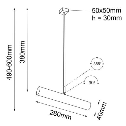 Shilo - Kronleuchter on a pole 1xGU10-MR11/15W/230V schwarz