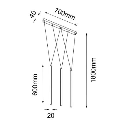 Shilo - Hängeleuchte 3xG9/10W/230V