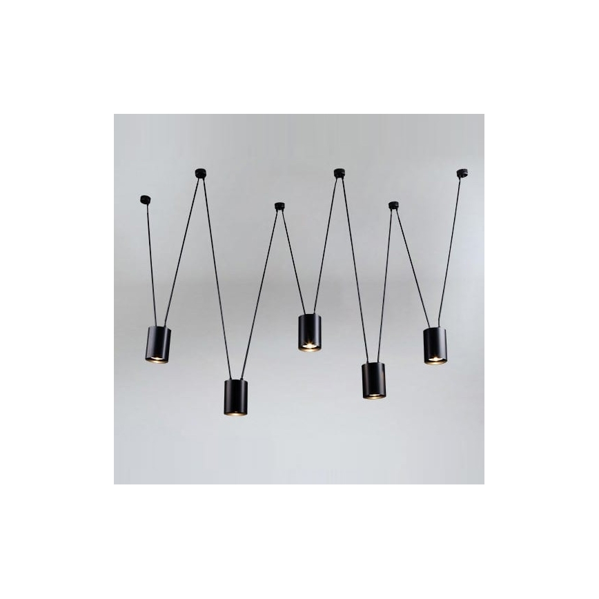 Shilo - Hängeleuchte 5xGU10/15W/230V Spinne schwarz