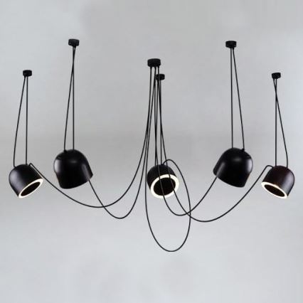 Shilo - Hängeleuchte 5xE14/15W/230V Spinne schwarz