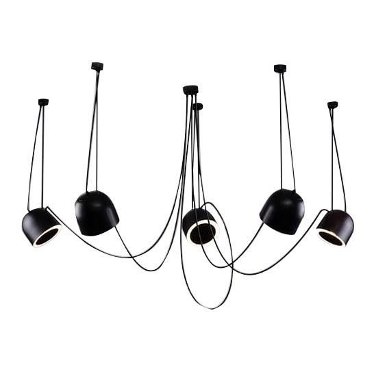 Shilo - Hängeleuchte 5xE14/15W/230V Spinne schwarz