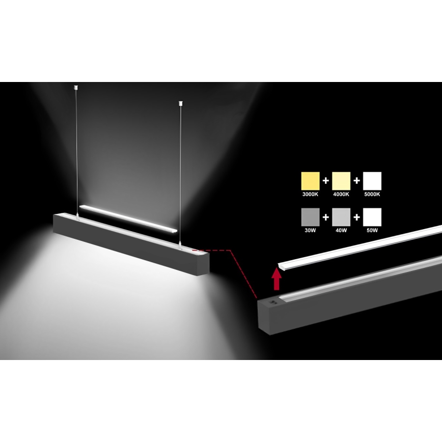 Sinclair - LED-Deckenleuchte LSM LED/20W/230V 3000K/4000K/5000K 60 cm schwarz