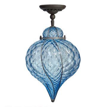 SIRU - Aufbauleuchte GOCCIA 1xE27/60W/230V d 25 cm blau/braun Venezianisches Glas