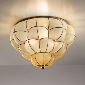 SIRU - Deckenleuchte POUFF 3xE27/60W/230V glänzendes Chrom/beige Venezianisches Glas
