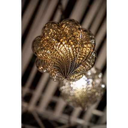 SIRU - Hängeleuchte an Kette GOCCIA 1xE27/60W/230V d 25 cm beige/braun Venezianisches Glas