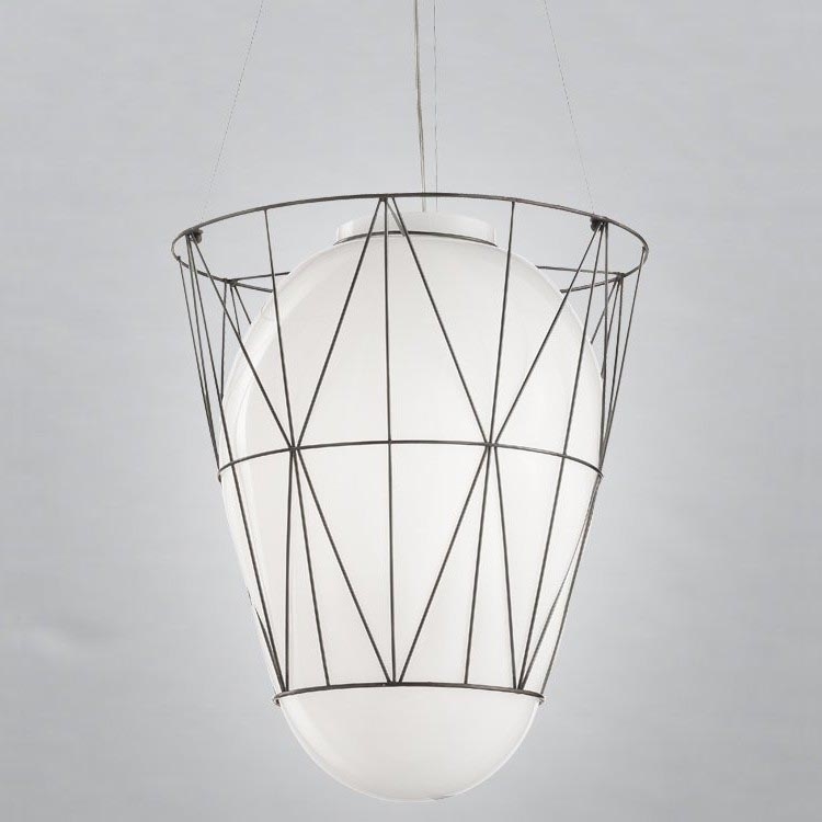 SIRU - Hängeleuchte an Schnur SEGNI 1xE27/60W/230V schwarz/weiß Venezianisches Glas