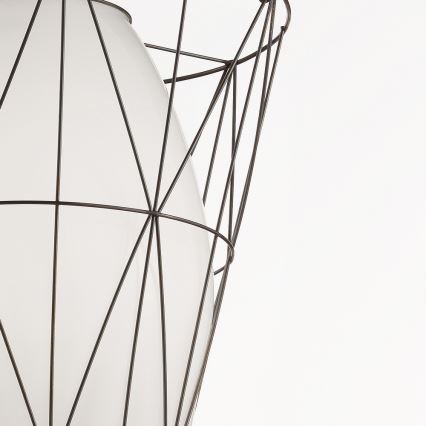 SIRU - Hängeleuchte an Schnur SEGNI 1xE27/60W/230V schwarz/weiß Venezianisches Glas