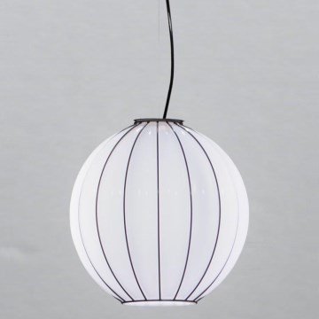 SIRU - Hängeleuchte an Schnur SFERA 1xE27/60W/230V d 42 cm schwarz/weiß Venezianisches Glas