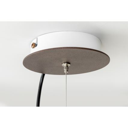 SIRU - Hängeleuchte an Schnur TERRA 1xE27/60W/230V schwarz/klar Venezianisches Glas