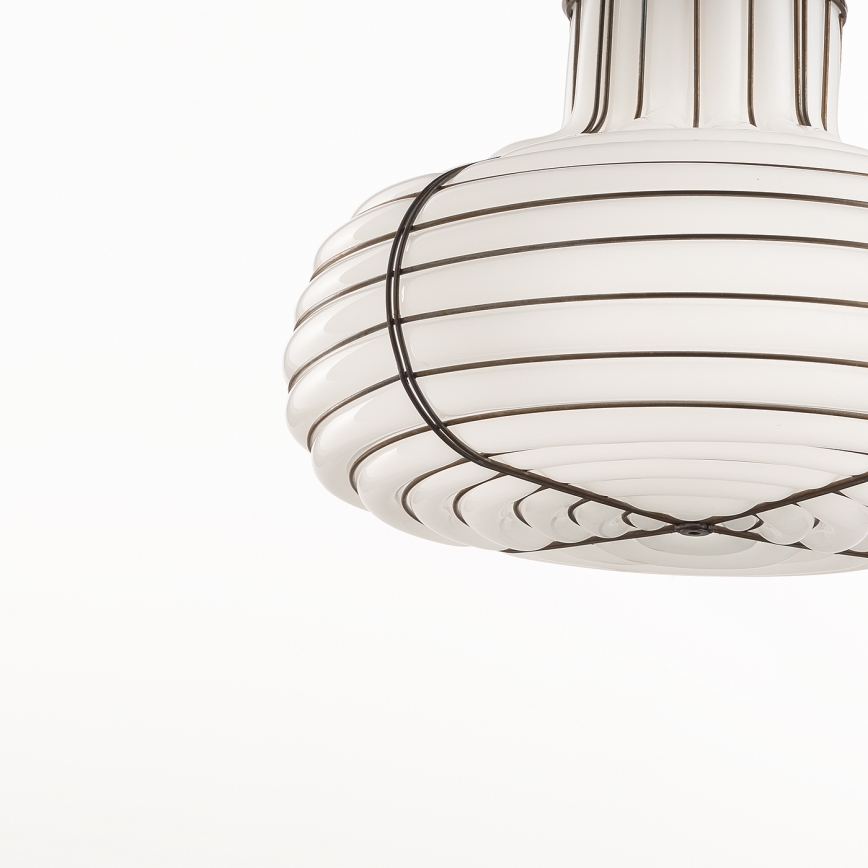 SIRU - Hängeleuchte CHAPEAU 2xE14/40W/230V matt Chrom/weiß Venezianisches Glas