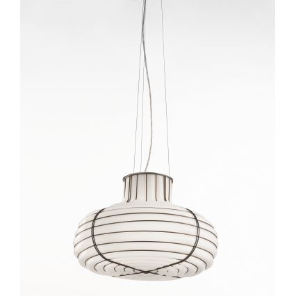 SIRU - Hängeleuchte CHAPEAU 2xE14/40W/230V matt Chrom/weiß Venezianisches Glas