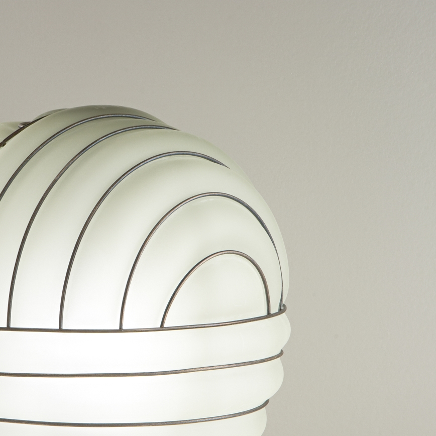 SIRU - Tischleuchte CARTESIO 1xE27/60W/230V braun/weiß Venezianisches Glas