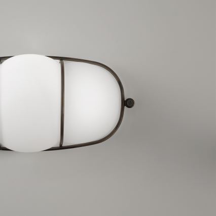 SIRU - Wandleuchte CAGE 1xGX53/10W/230V 22 cm schwarz/weiß Venezianisches Glas