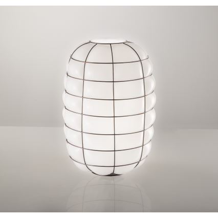 SIRU - Wandleuchte LANTERNA 1xE27/60W/230V schwarz/weiß Venezianisches Glas