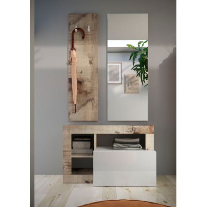 Sitzbank LENOR weiß/braun