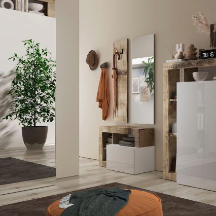 Sitzbank LENOR weiß/braun