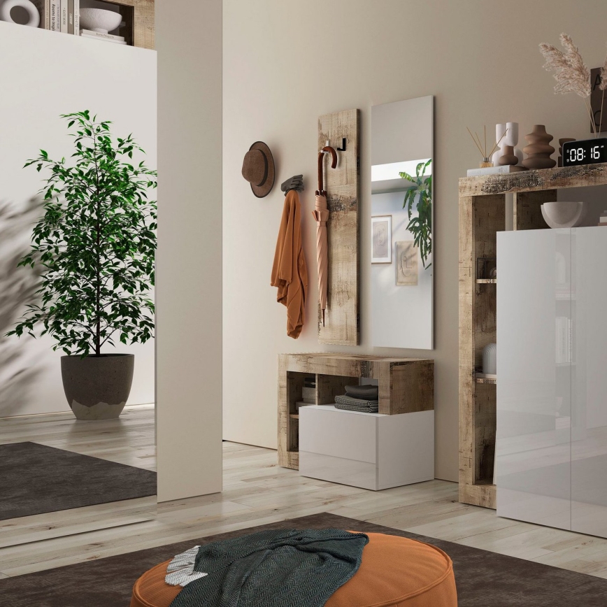 Sitzbank LENOR weiß/braun