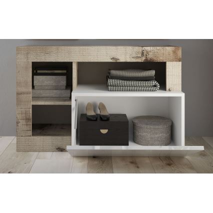 Sitzbank LENOR weiß/braun