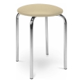 Sitzhocker CHICO 47x41 cm beige/Chrom