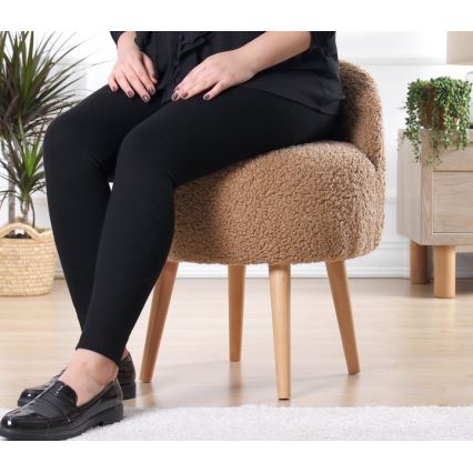 Sitzhocker MIKI, Ø 46 cm, braun