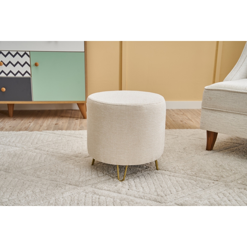 Sitzhocker NANI Ø 40 cm, cremefarben