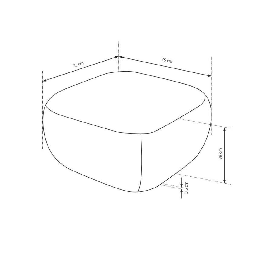 Sitzhocker OLBIA 75x75 cm, beige