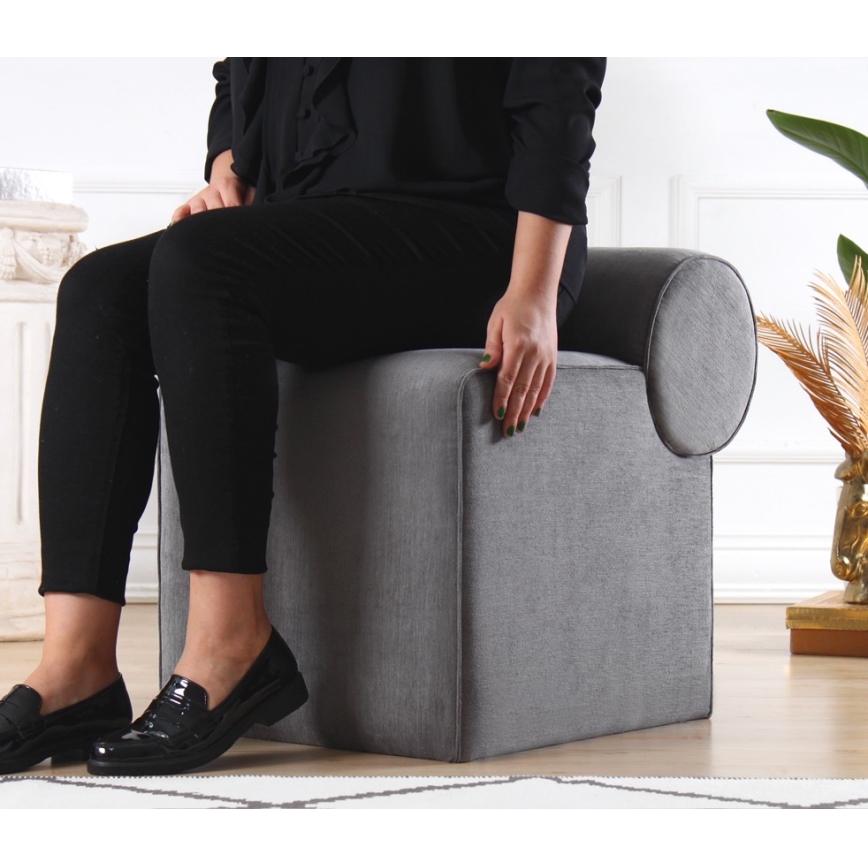 Sitzhocker TIKI 47x45 cm grau