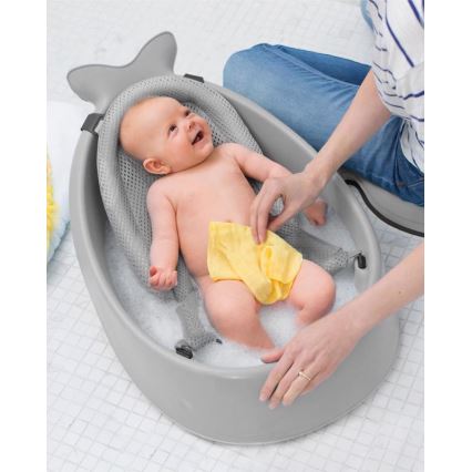 Skip Hop - Babybadewanne mit ergonomischer Unterlage MOBY 3 grau