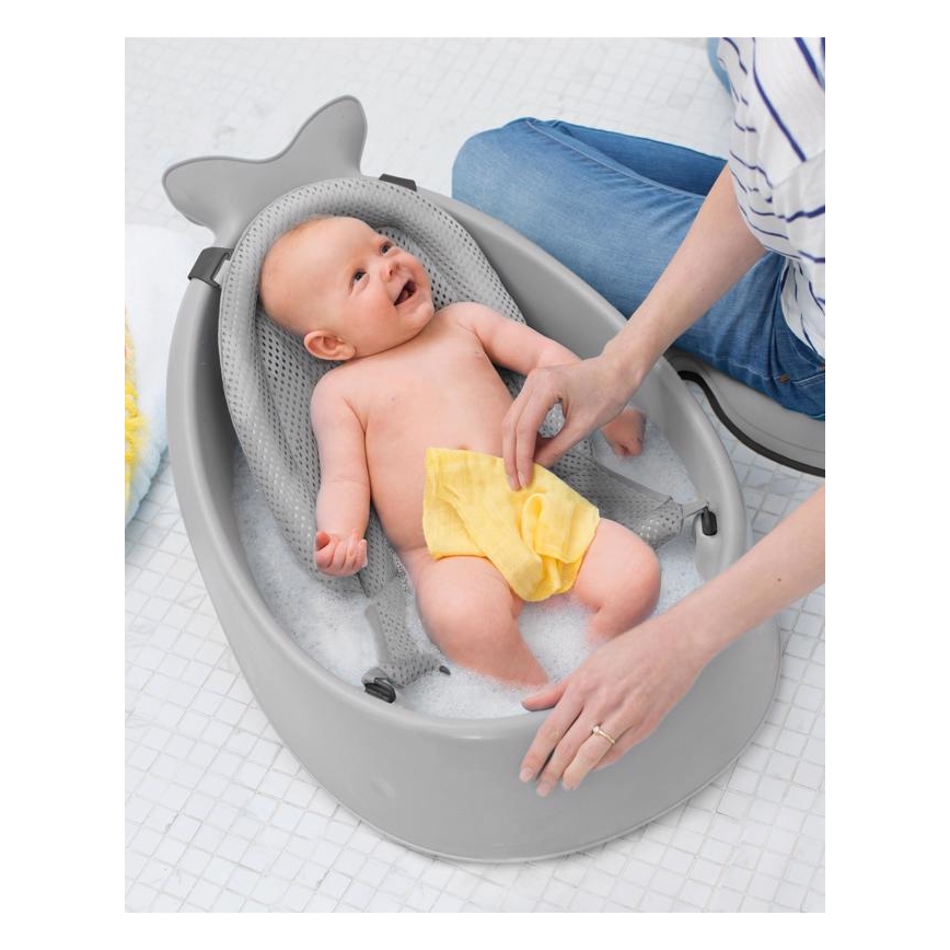 Skip Hop - Babybadewanne mit ergonomischer Unterlage MOBY 3 grau
