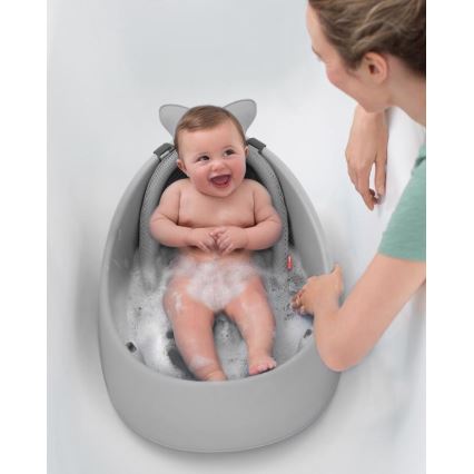 Skip Hop - Babybadewanne mit ergonomischer Unterlage MOBY 3 grau