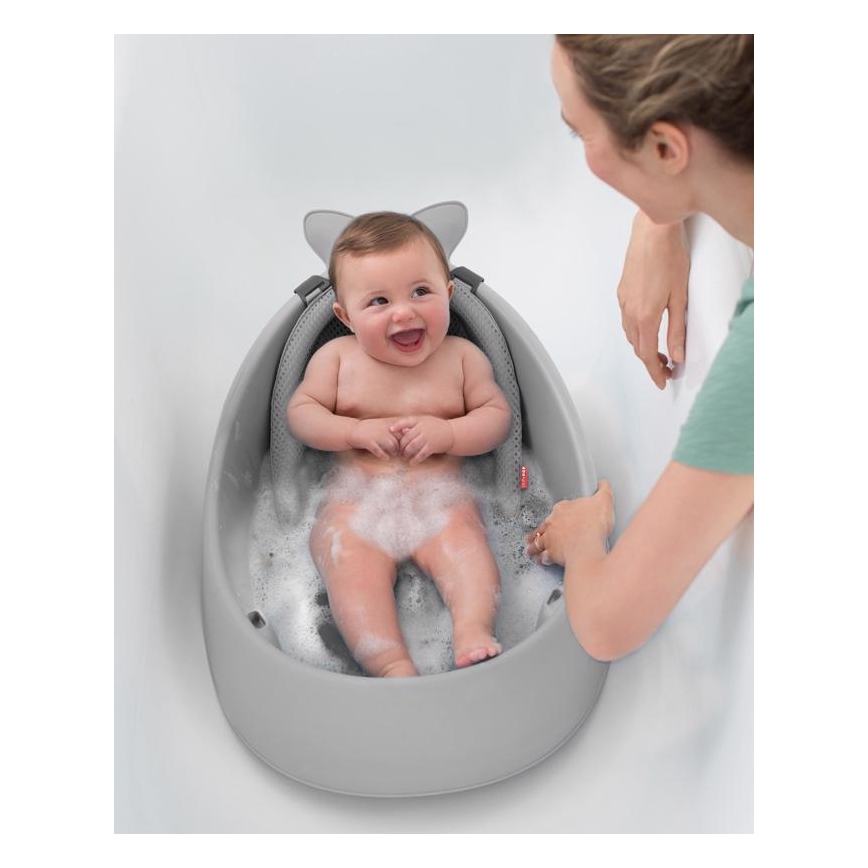 Skip Hop - Babybadewanne mit ergonomischer Unterlage MOBY 3 grau