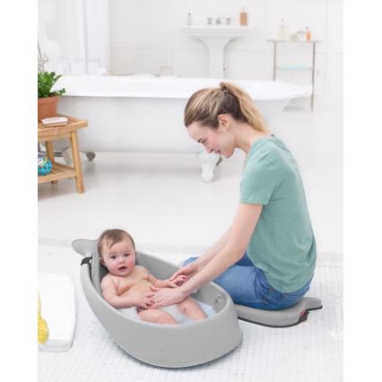 Skip Hop - Babybadewanne mit ergonomischer Unterlage MOBY 3 grau