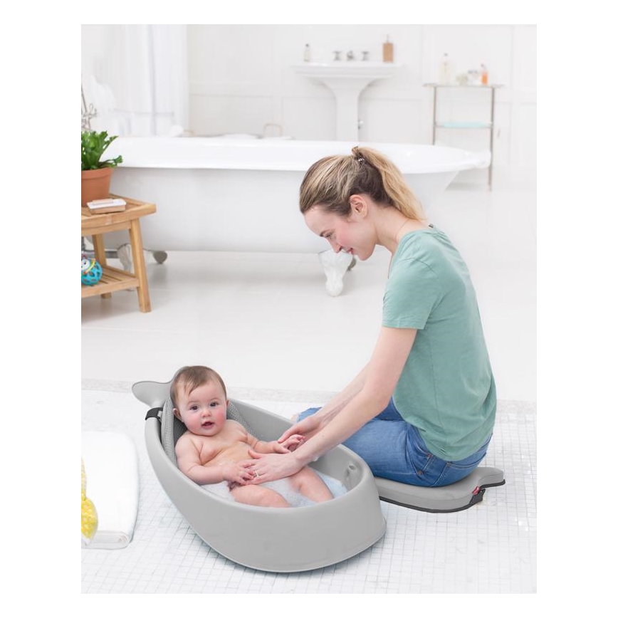 Skip Hop - Babybadewanne mit ergonomischer Unterlage MOBY 3 grau
